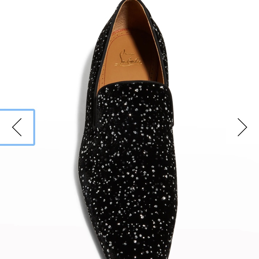 Mens Colonnaki red sole glitter velour loafers
